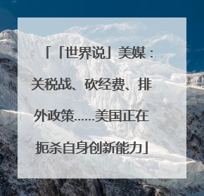 「世界说」美媒：关税战、砍经费、排外政策……美国正在扼杀自身创新能力