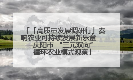 「高质量发展调研行」奏响农业可持续发展新乐章——庆阳市 “三元双向” 循环农业模式观察