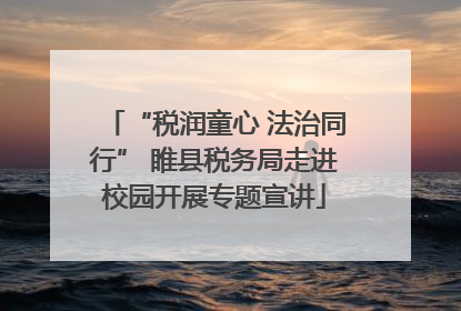 “税润童心 法治同行” 睢县税务局走进校园开展专题宣讲
