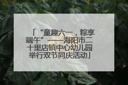 “童趣六一，粽享端午”——海阳市二十里店镇中心幼儿园举行双节同庆活动