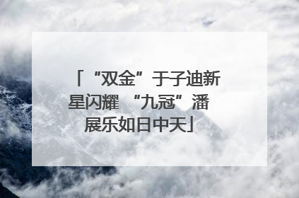 “双金”于子迪新星闪耀 “九冠”潘展乐如日中天