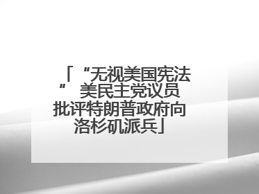 “无视美国宪法” 美民主党议员批评特朗普政府向洛杉矶派兵