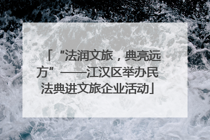 “法润文旅，典亮远方”——江汉区举办民法典进文旅企业活动