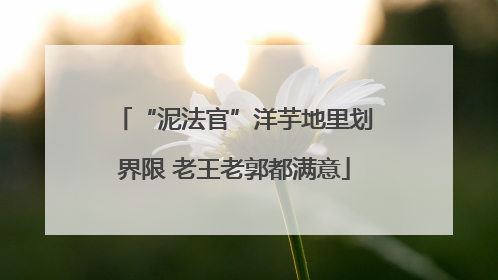 “泥法官”洋芋地里划界限 老王老郭都满意