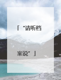 “请听档案说”