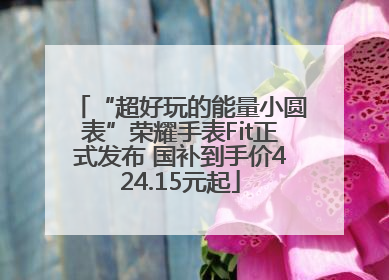 “超好玩的能量小圆表”荣耀手表Fit正式发布 国补到手价424.15元起