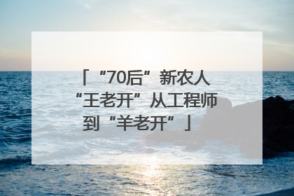 “70后”新农人“王老开”从工程师到“羊老开”