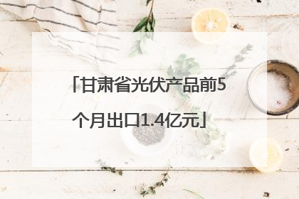 甘肃省光伏产品前5个月出口1.4亿元