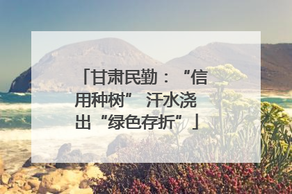甘肃民勤：“信用种树” 汗水浇出“绿色存折”