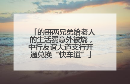 的哥两兄弟给老人的生活费意外被烧，中行友谊大道支行开通兑换“快车道”