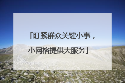 盯紧群众关键小事，小网格提供大服务