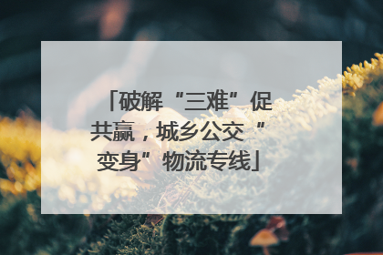 破解“三难”促共赢，城乡公交“变身”物流专线