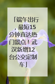 端午出行，最短15分钟直达热门景点！武汉新增12台公交定制车