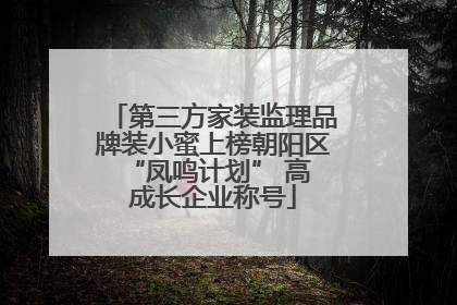 第三方家装监理品牌装小蜜上榜朝阳区 “凤鸣计划” 高成长企业称号