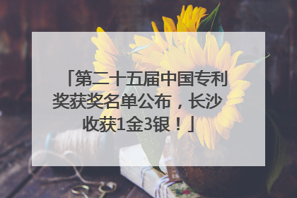第二十五届中国专利奖获奖名单公布，长沙收获1金3银！