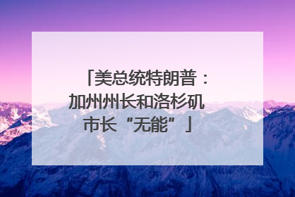美总统特朗普：加州州长和洛杉矶市长“无能”