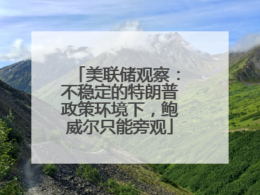 美联储观察：不稳定的特朗普政策环境下，鲍威尔只能旁观