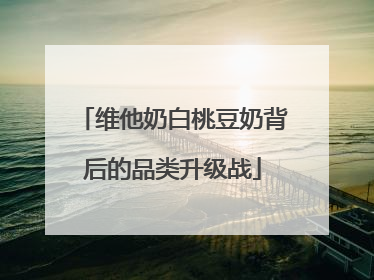 维他奶白桃豆奶背后的品类升级战