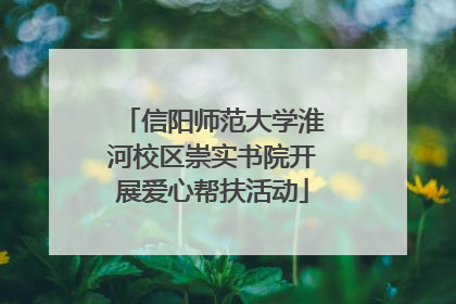 信阳师范大学淮河校区崇实书院开展爱心帮扶活动