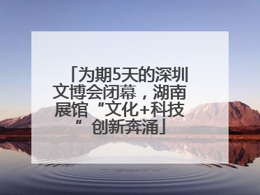 为期5天的深圳文博会闭幕，湖南展馆“文化+科技”创新奔涌