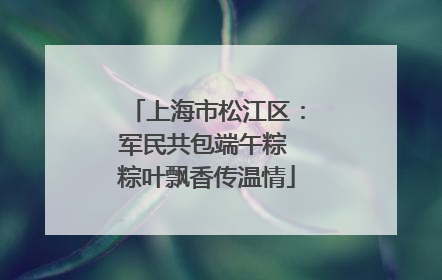 上海市松江区：军民共包端午粽 粽叶飘香传温情