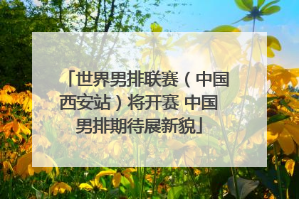 世界男排联赛（中国西安站）将开赛 中国男排期待展新貌