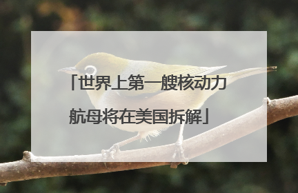 世界上第一艘核动力航母将在美国拆解