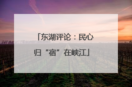 东湖评论：民心归“宿”在峡江