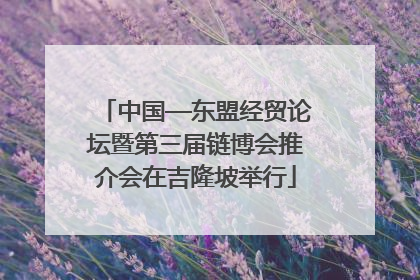 中国—东盟经贸论坛暨第三届链博会推介会在吉隆坡举行