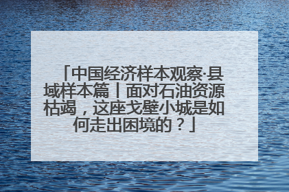 中国经济样本观察·县域样本篇丨面对石油资源枯竭，这座戈壁小城是如何走出困境的？