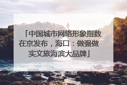 中国城市网络形象指数在京发布，海口：做强做实文旅海滨大品牌