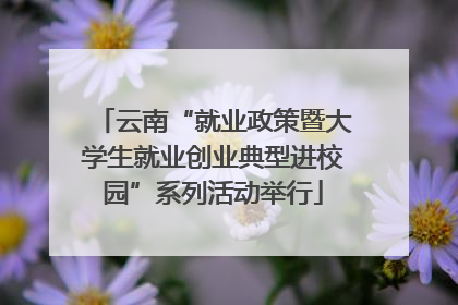 云南“就业政策暨大学生就业创业典型进校园”系列活动举行