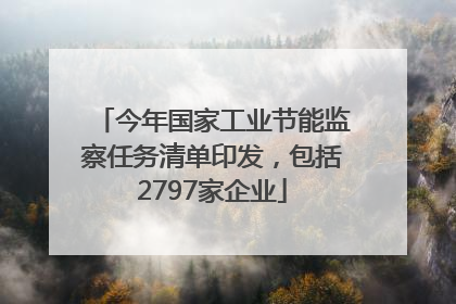 今年国家工业节能监察任务清单印发，包括2797家企业