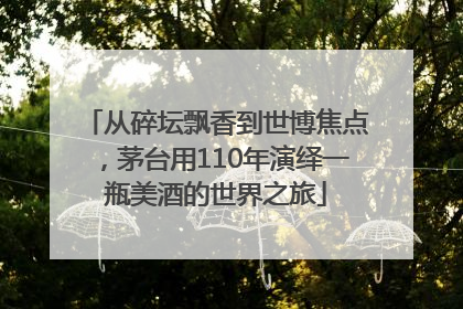 从碎坛飘香到世博焦点，茅台用110年演绎一瓶美酒的世界之旅
