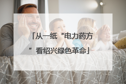 从一纸“电力药方”看绍兴绿色革命