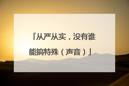 从严从实，没有谁能搞特殊（声音）