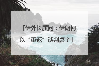 伊外长质问：伊朗何以“重返”谈判桌？