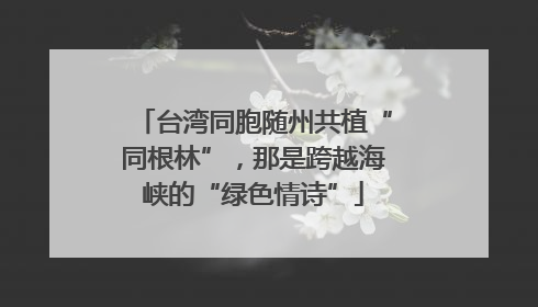 台湾同胞随州共植“同根林”，那是跨越海峡的“绿色情诗”