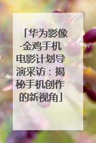 华为影像·金鸡手机电影计划导演采访：揭秘手机创作的新视角