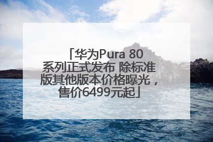 华为Pura 80系列正式发布 除标准版其他版本价格曝光，售价6499元起