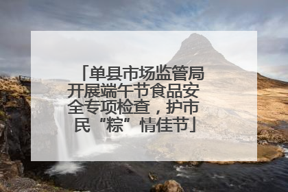单县市场监管局开展端午节食品安全专项检查，护市民“粽”情佳节