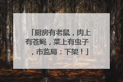 厨房有老鼠，肉上有苍蝇，菜上有虫子，市监局：下架！