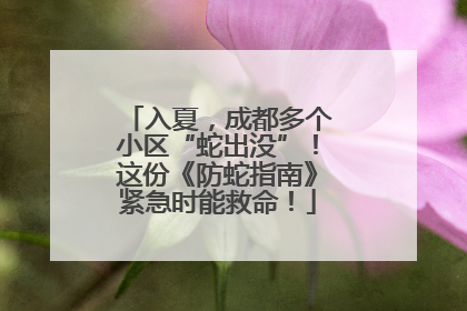 入夏，成都多个小区“蛇出没”！这份《防蛇指南》紧急时能救命！