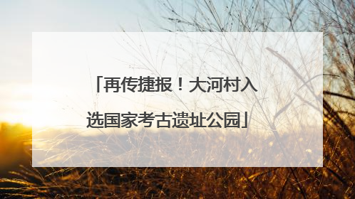 再传捷报！大河村入选国家考古遗址公园