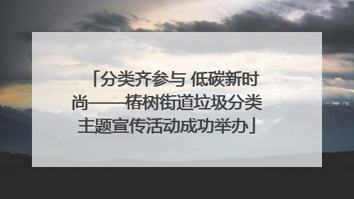 分类齐参与 低碳新时尚——椿树街道垃圾分类主题宣传活动成功举办