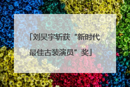 刘昊宇斩获“新时代最佳古装演员”奖