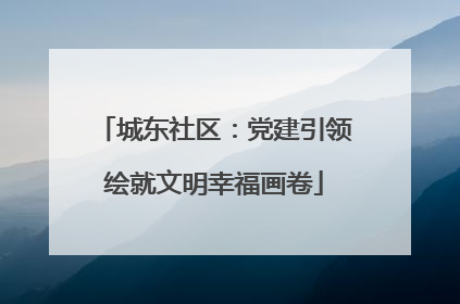 城东社区：党建引领绘就文明幸福画卷