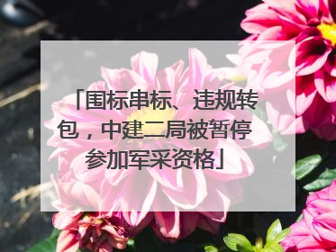 围标串标、违规转包，中建二局被暂停参加军采资格