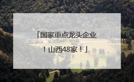 国家重点龙头企业！山西48家！