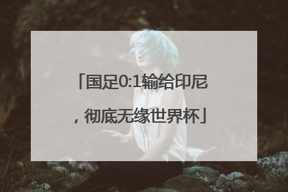 国足0:1输给印尼，彻底无缘世界杯